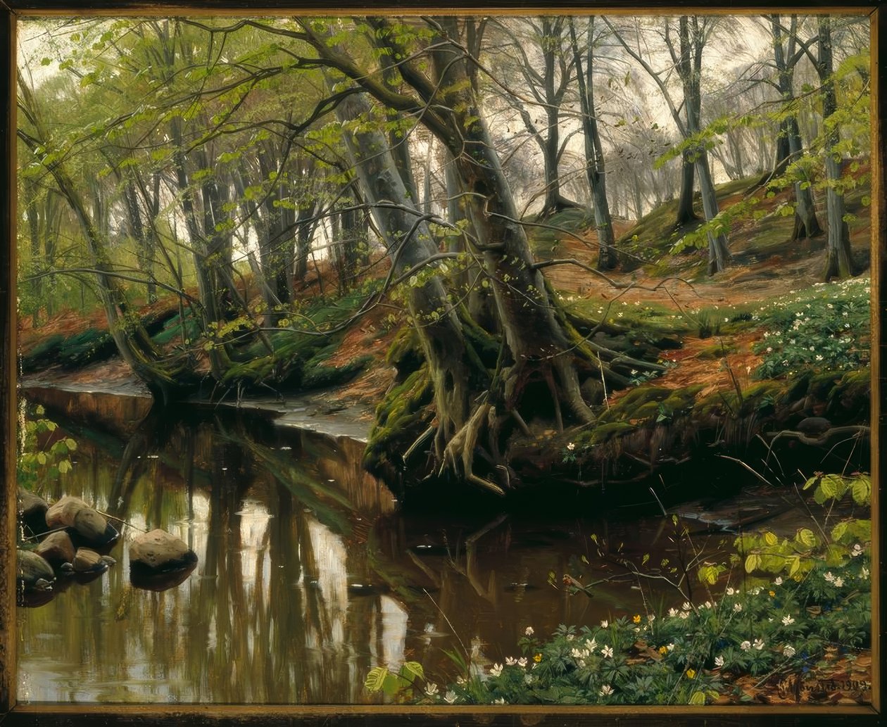 Ormanın kenarında bahar günü by Peder Monsted