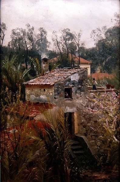 Villalı İtalyan Manzarası by Peder Monsted
