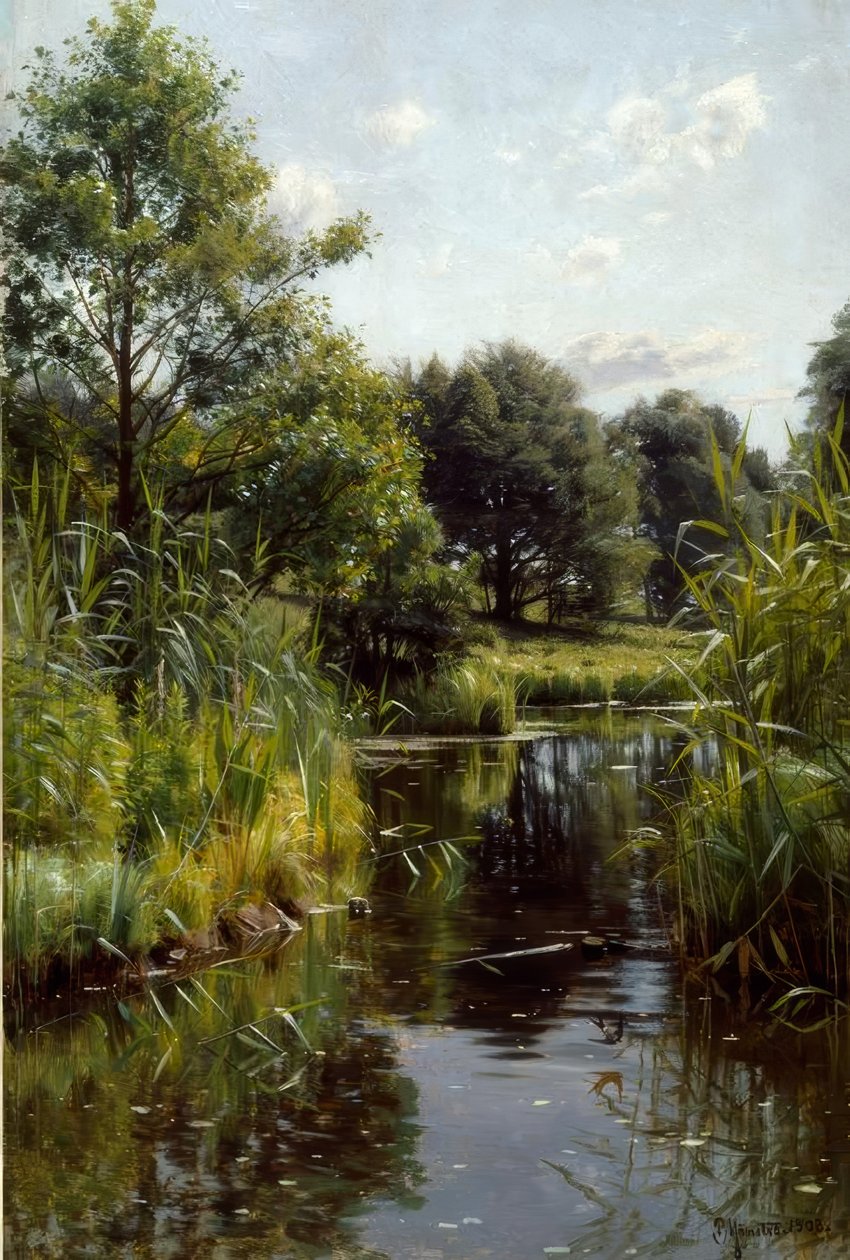 göl kenarındaki sazlıklar by Peder Monsted