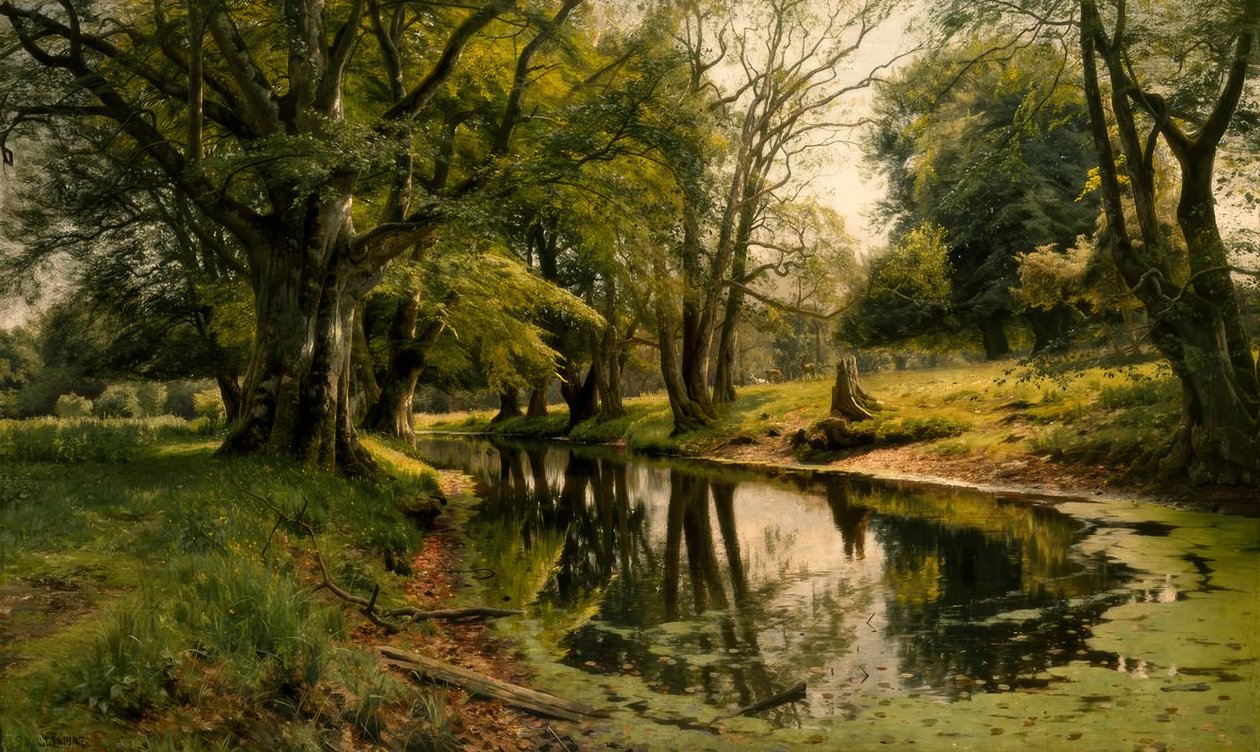 Ormanda durgun su by Peder Monsted