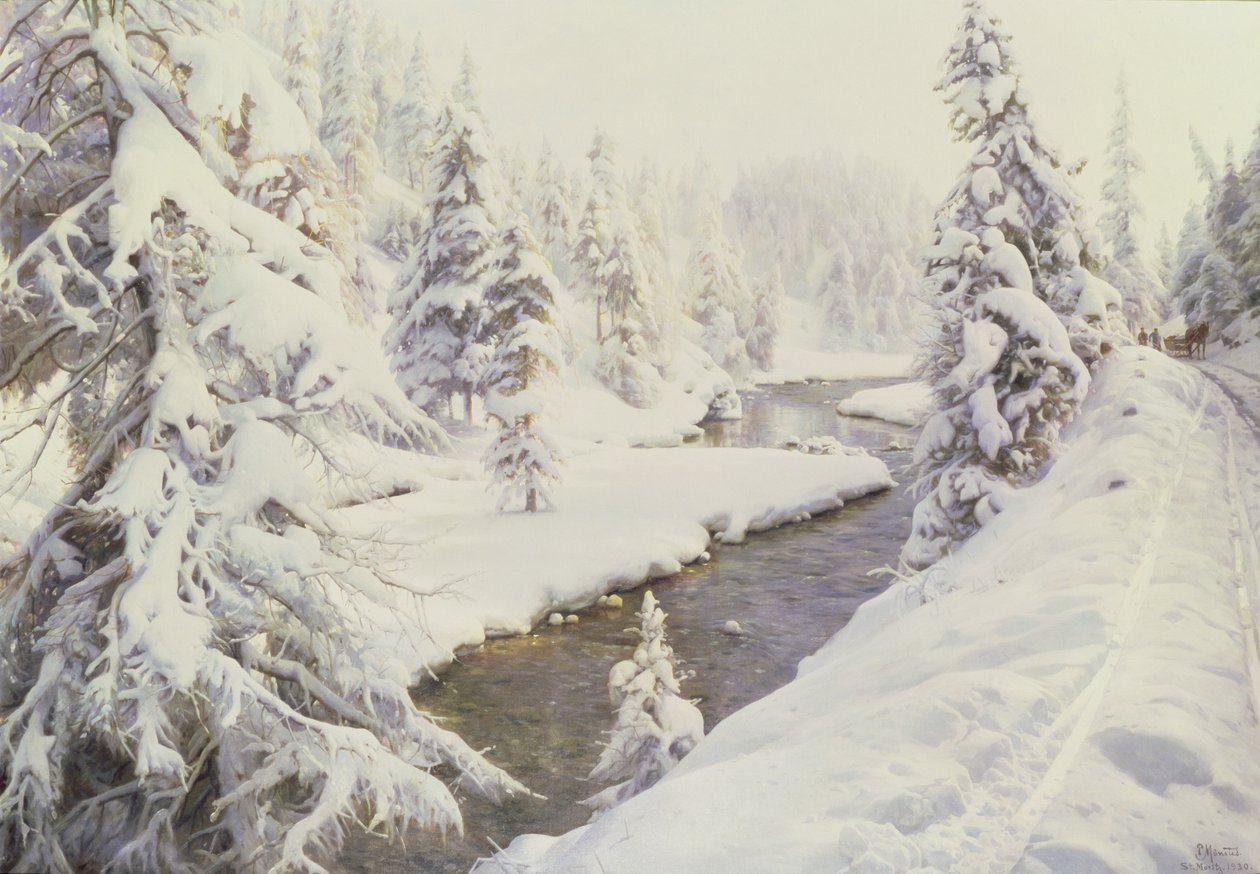 Kış manzarası, St Moritz by Peder Monsted