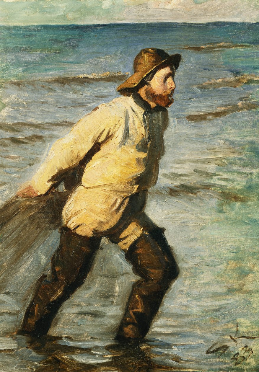 Ağlarını Çeken Bir Balıkçı, 1883 by Peder Severin Krøyer