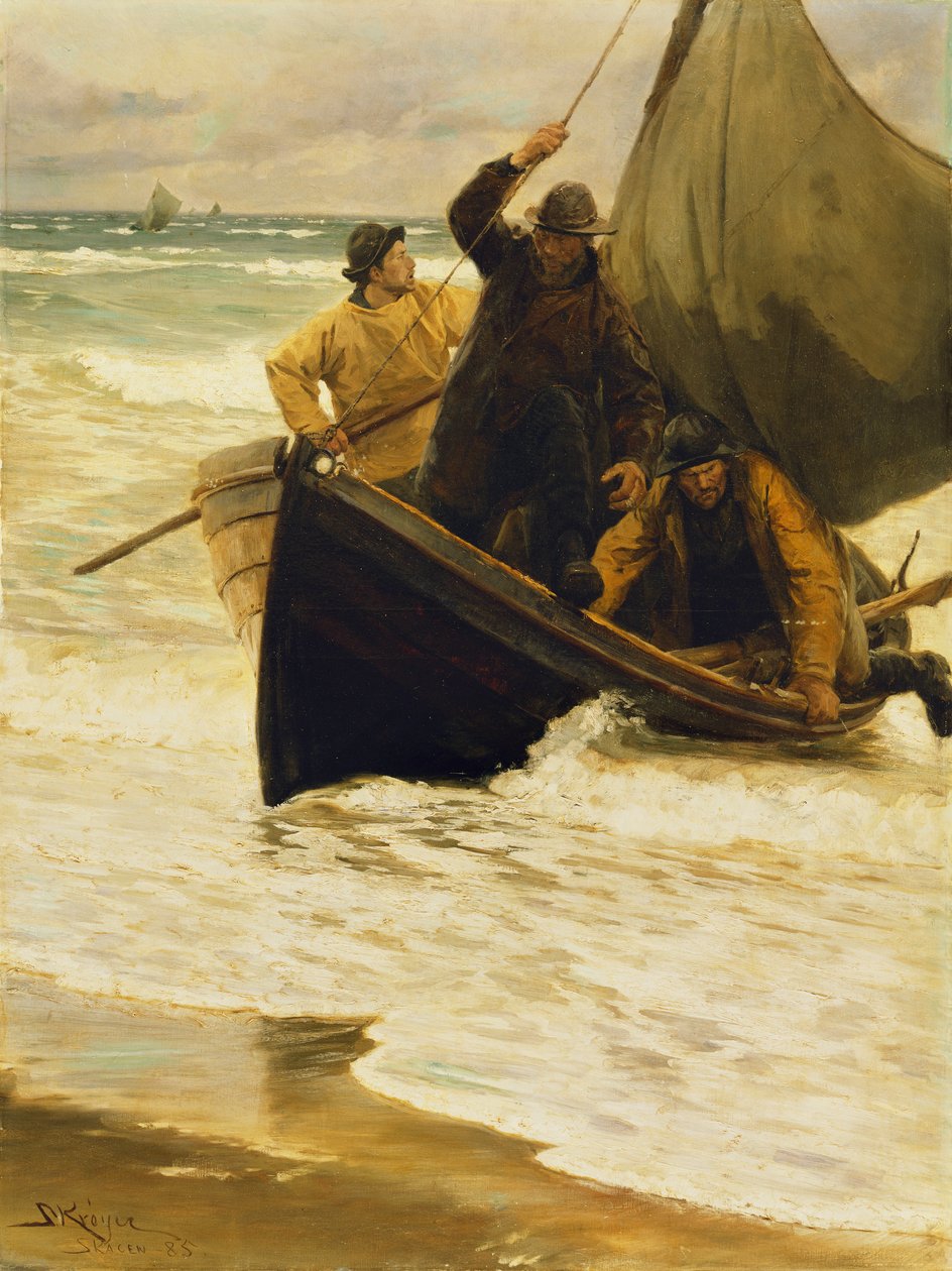 Eve Dönen Balıkçı, Skagen, 1885 by Peder Severin Krøyer