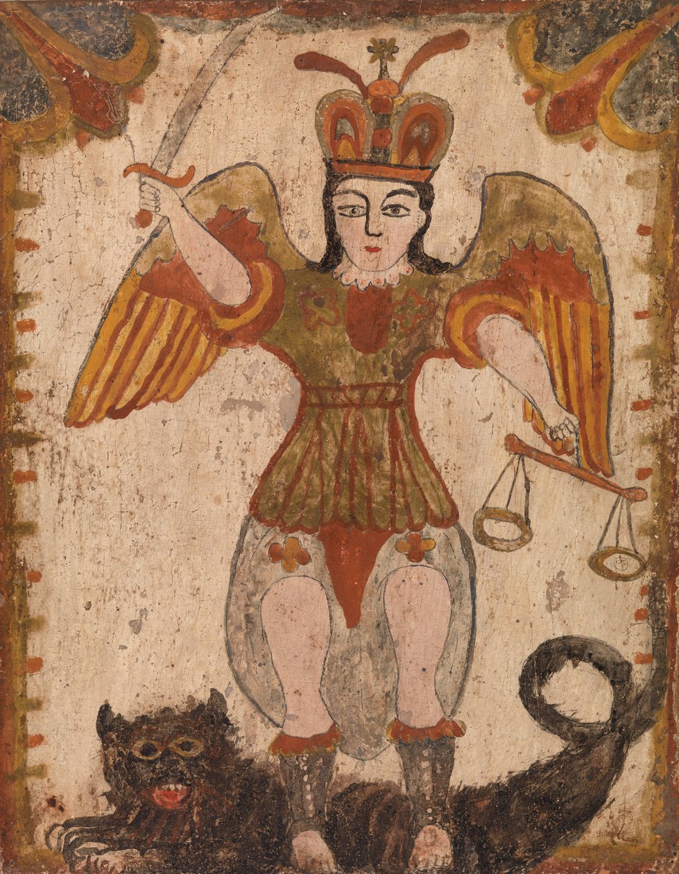 Başmelek Aziz Michael, c. 1810 (ahşap panel üzerine su bazlı boya) by Pedro Antonio Frésquis