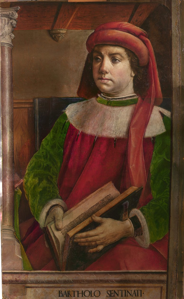 Bartole en latin Bartolus de Saxoferrato (1313-1356) - Bartolus de Saxoferrato par Berruguete, Pedro (1450-1503). Ahşap üzeri yağlı boya, ebat: 95x57, c. 1473-1475, Marche Ulusal Galerisi, Urbino by Pedro Berruguete