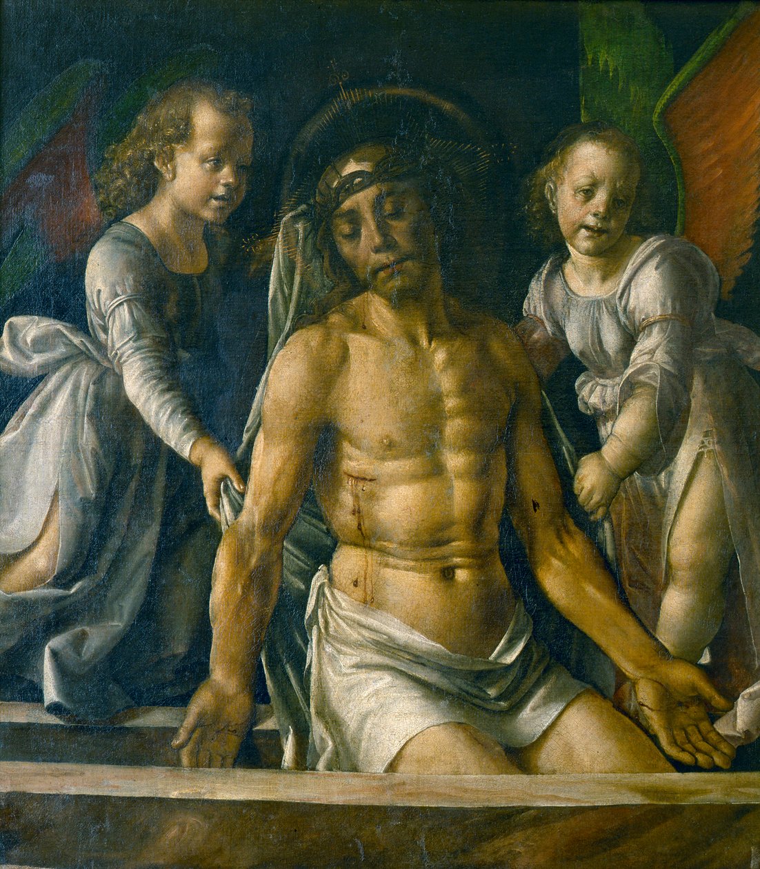 İki melekli Pietà, 1480. by Pedro Berruguete