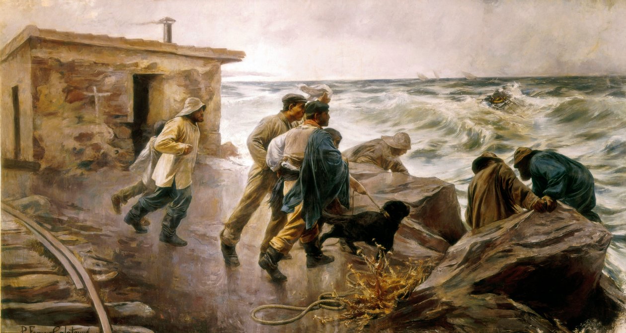 Bir gemi enkazının kurtarılması by Pedro Ferrer Calatayud