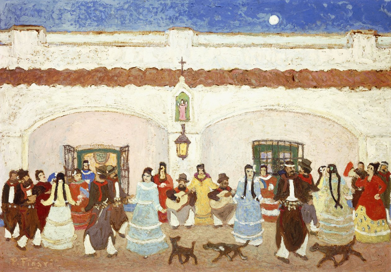 Avluda Dans; avlu dansı by Pedro Figari