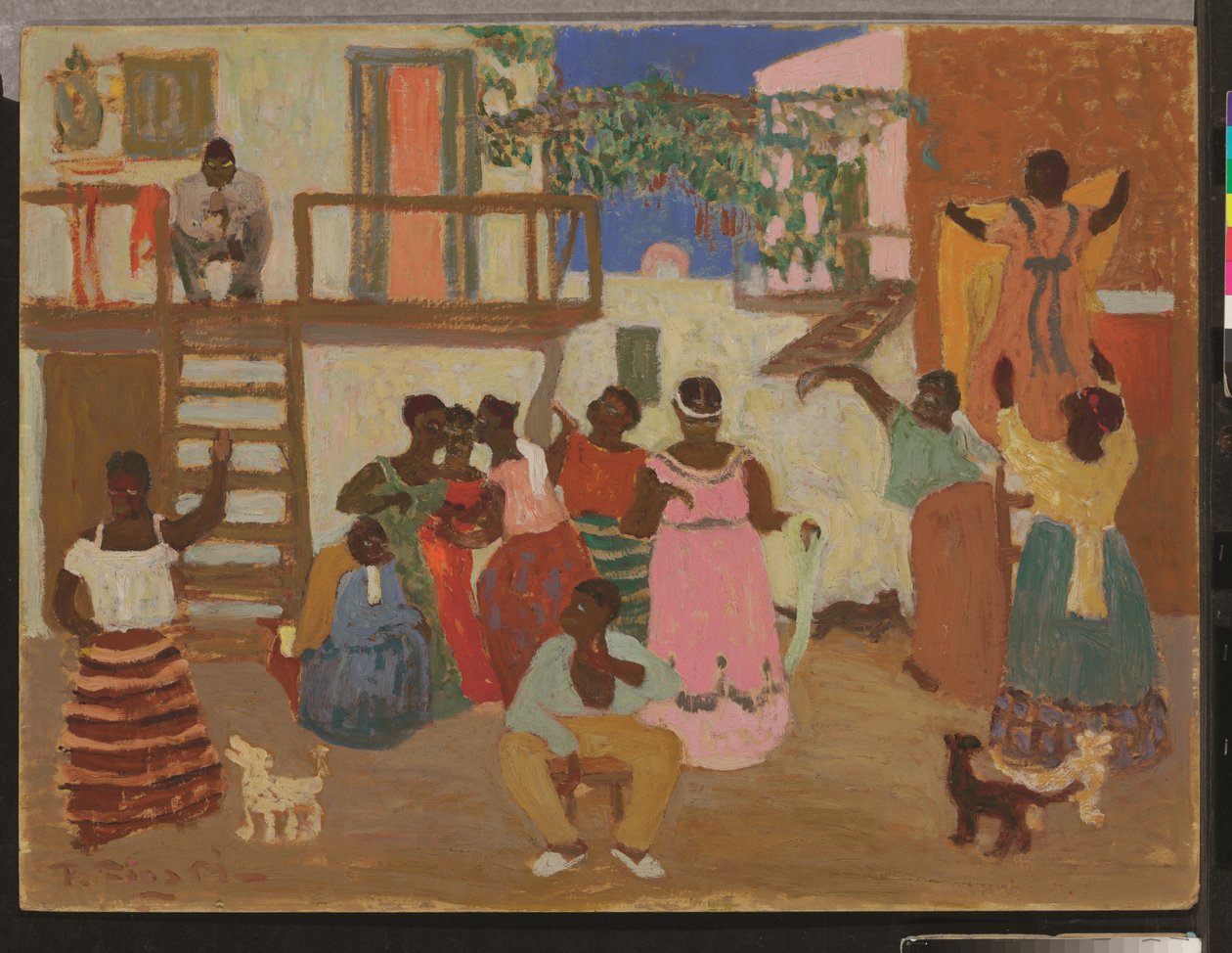 Candombe (Dekorasyon) Hazırlama, c. 1935 (gemideki yağ) by Pedro Figari