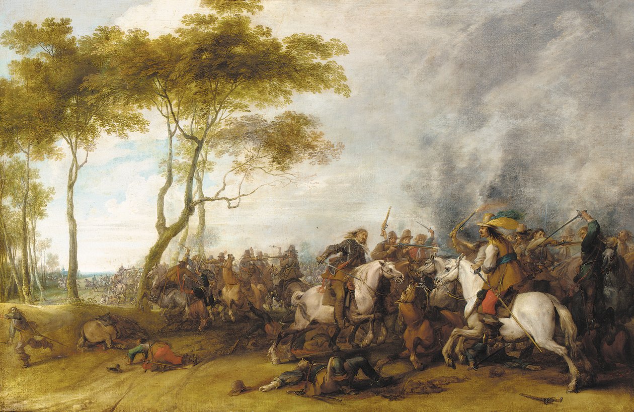 Bir süvari çatışması by Peeter Snayers