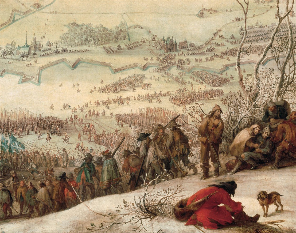 Aire Kuşatması zambak üzerinde (Aire-sur-la-Lys, Kuzey Pas de Calais bölümünde) İspanyol Silahlıları tarafından 1641. Detay. Peter Snayers