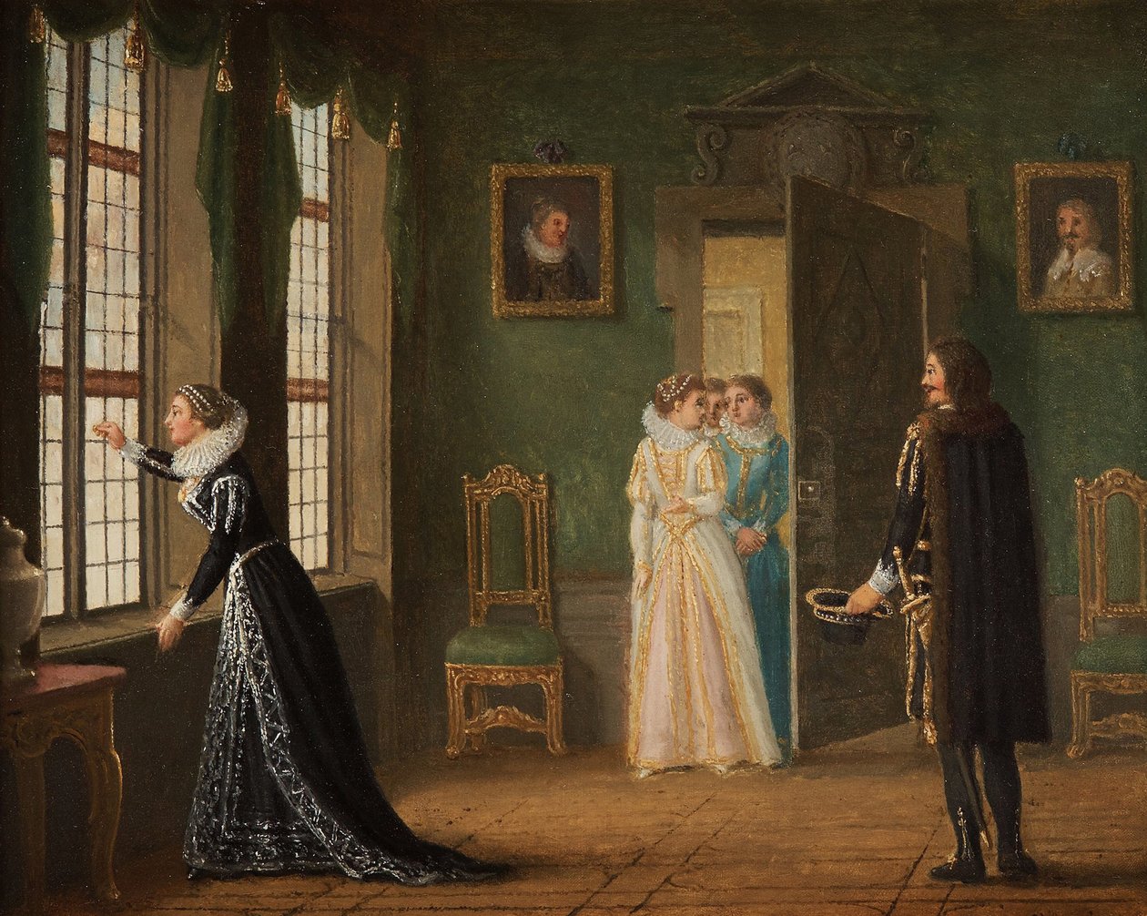 Ebba Brahes, Jacob de la Gardie ile nişanlı. by Pehr Hilleström