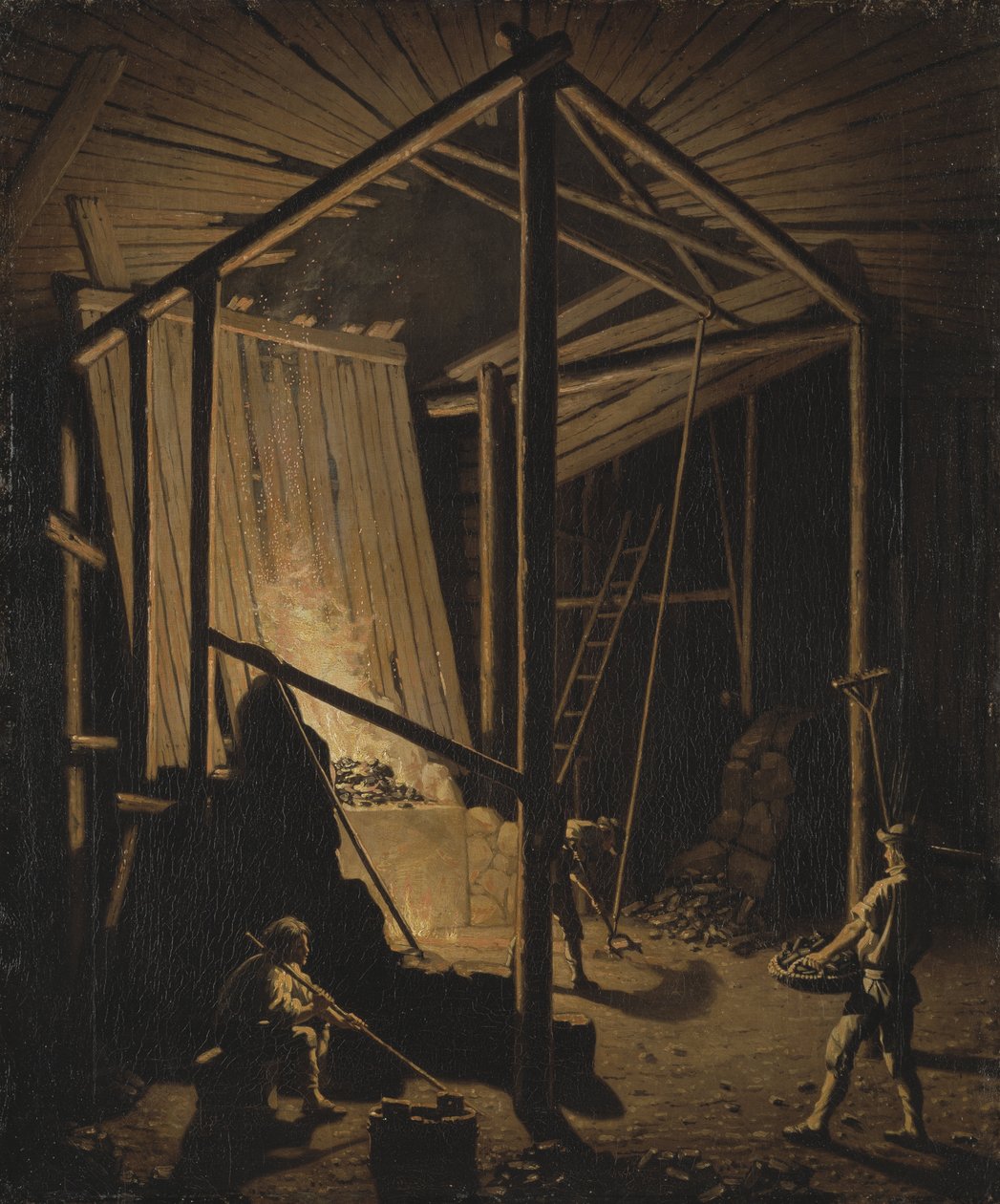 Falun madenlerindeki bakır dökümhanesi (İsveç) - Falun Madenindeki Bakır Dökümhanesi, Hillestrom, Pehr (1732-1816). Tuval üzerine yağlı boya, yaklaşık 1784. Ebat: 79x65.5 cm. Ulusal Müze Stockholm by Pehr Hilleström
