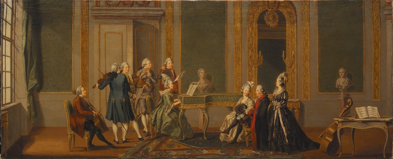 Müzikli Partili Gustav Tarzı İç Mekan by Pehr Hilleström
