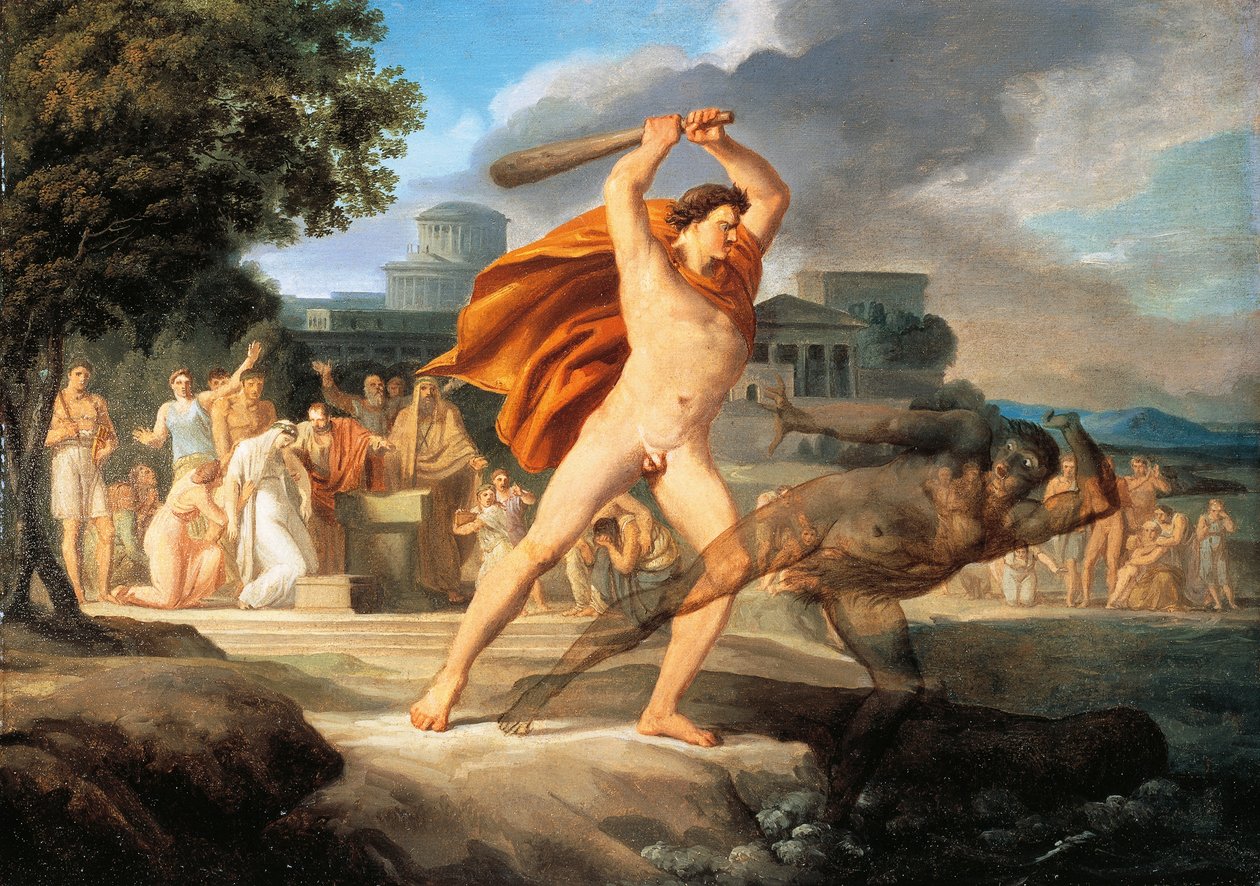Herkül Thanatos'u yendi (tuval üzerine yağlı boya) by Pelagio Palagi