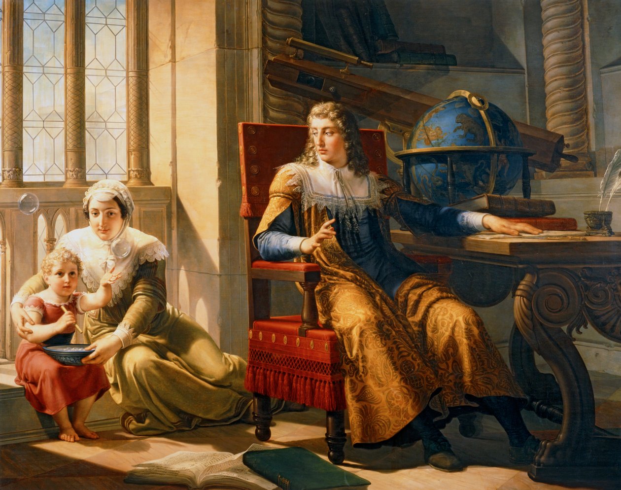 Isaac Newtong ışığın yansımasını keşfediyor (tuval üzerine resim) by Pelagio Palagi