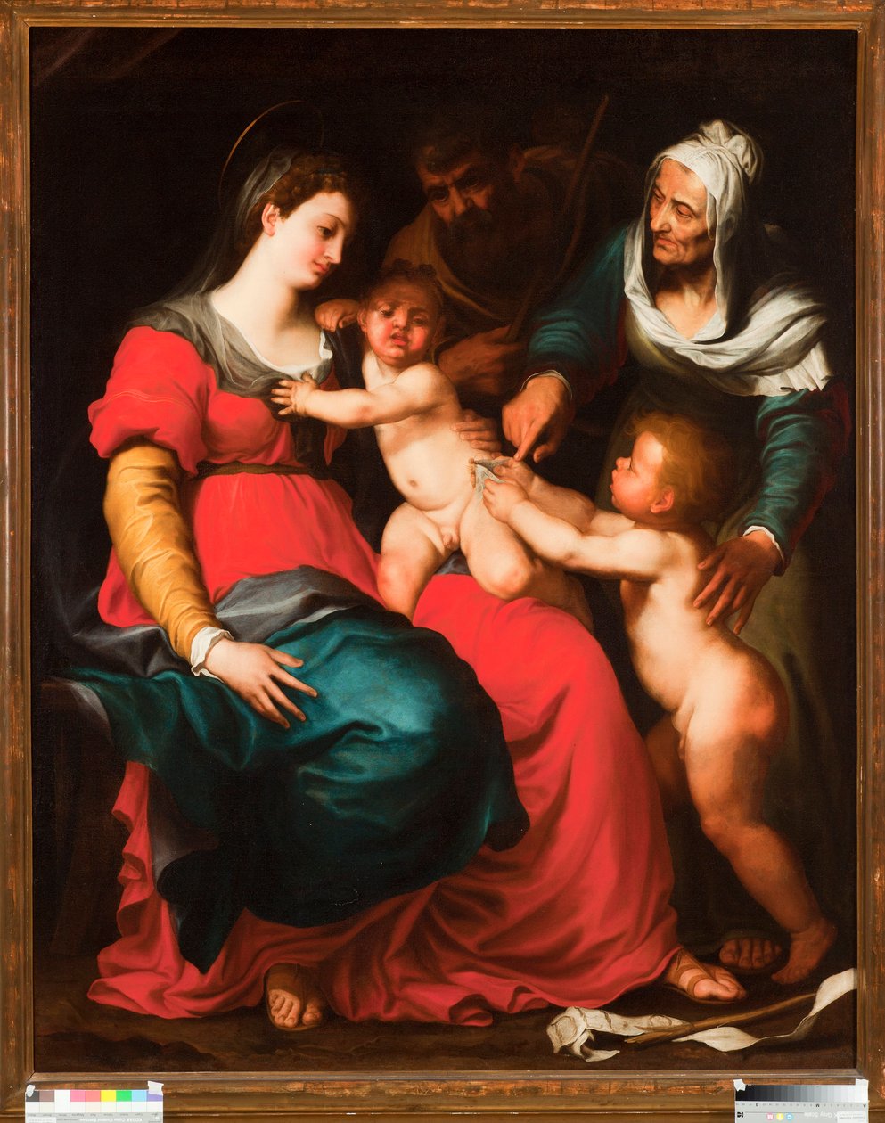 Kelebek ve Aziz Elisabeth ve Vaftizci Yahya ile kutsal aile Pellegro Piola tarafından (1617-1640) by Pellegrino Piola