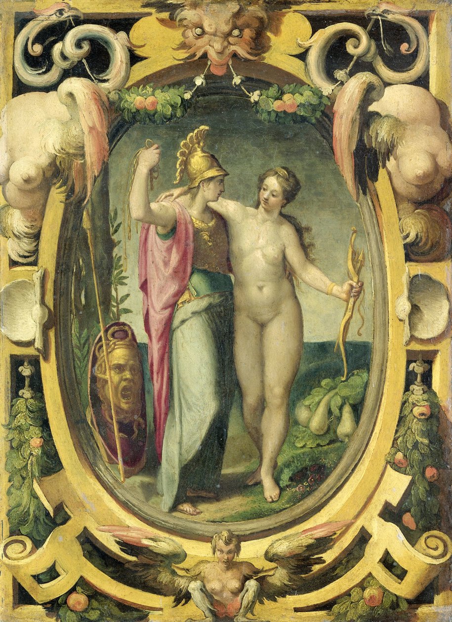 Venüs ve Minerva by Pellegrino Tibaldi (circle of)