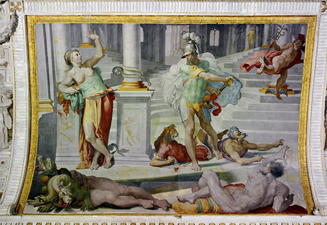 Ulysses ve Circe, yaklaşık 1550 (fresk) by Pellegrino Tibaldi