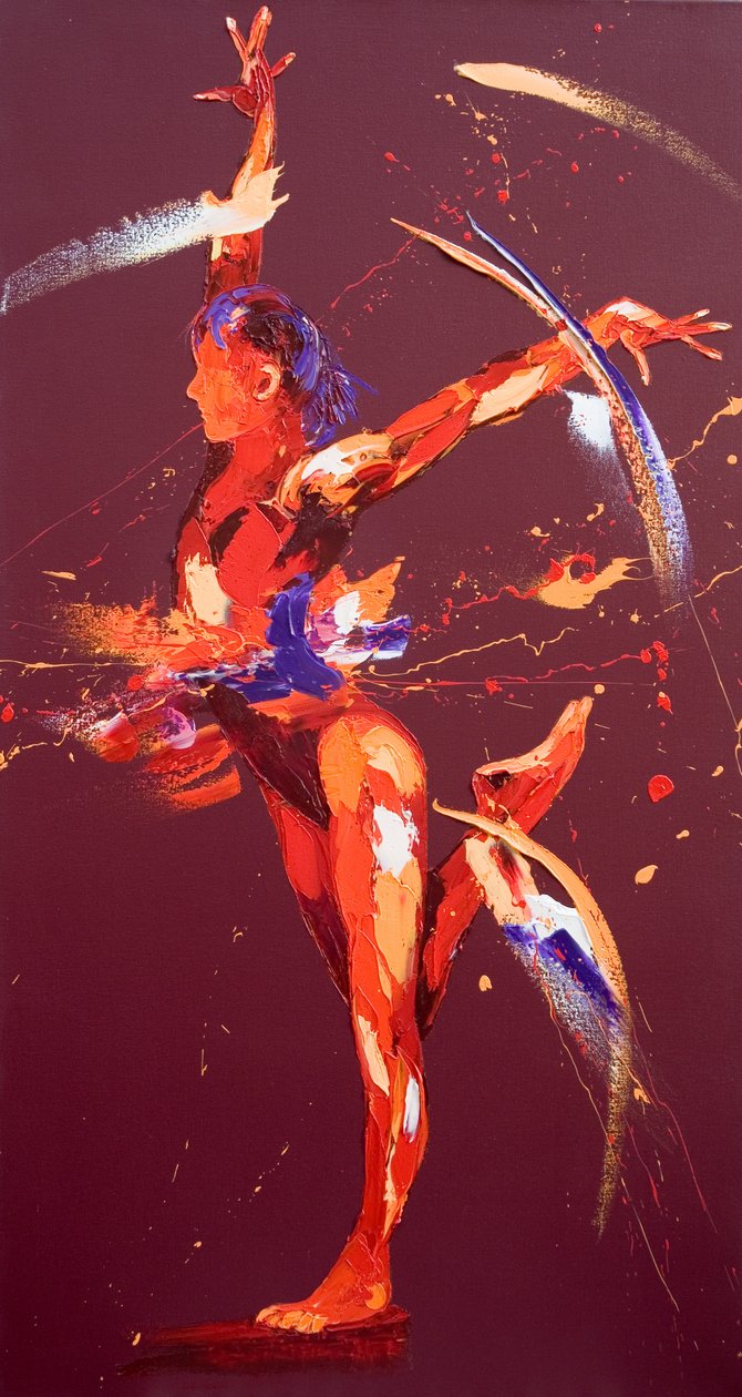 Jimnastikçi Sekiz, 2011 (tuval üzerine yağlı boya) by Penny Warden