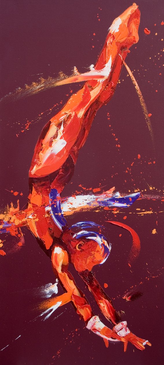 Jimnastikçi Beş, 2011 (tuval üzerine yağlı boya) by Penny Warden