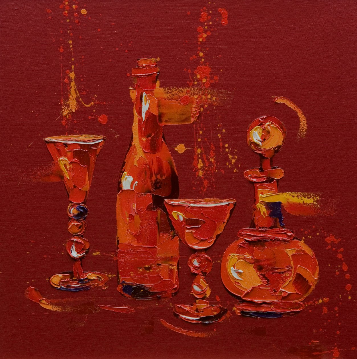 Kırmızı Natürmort, 2005 (tuval üzerine yağlı boya) by Penny Warden