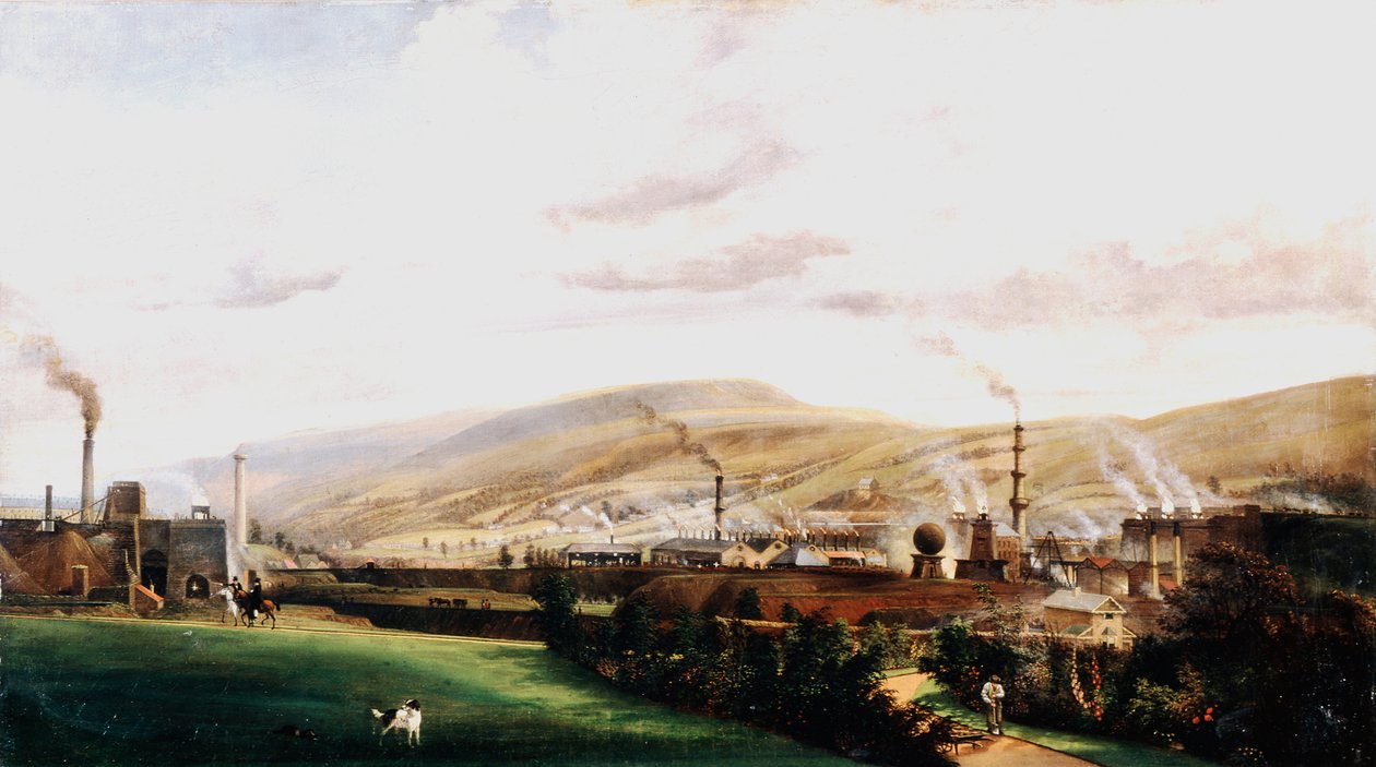 Endüstriyel peyzaj, Galler, 19. yüzyıl by Penry Williams