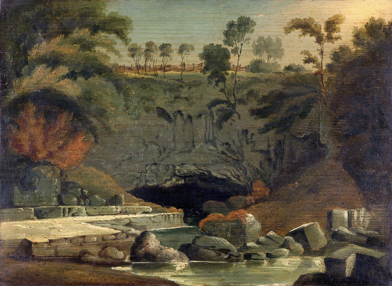 Porth-yr-Ogof, Brecknockshire, 1819. by Penry Williams