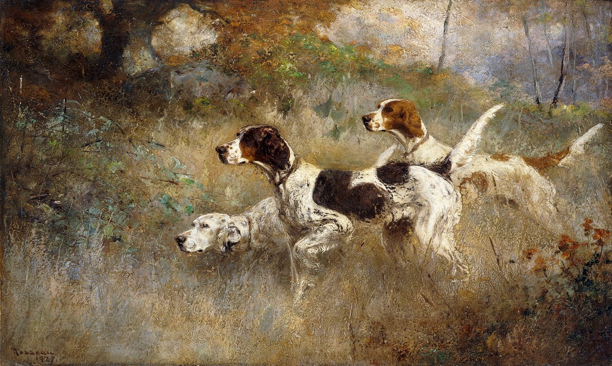 Setters Three, Bob, Bill ve Ginger üçlü bir noktada by Percival Leonard Rosseau