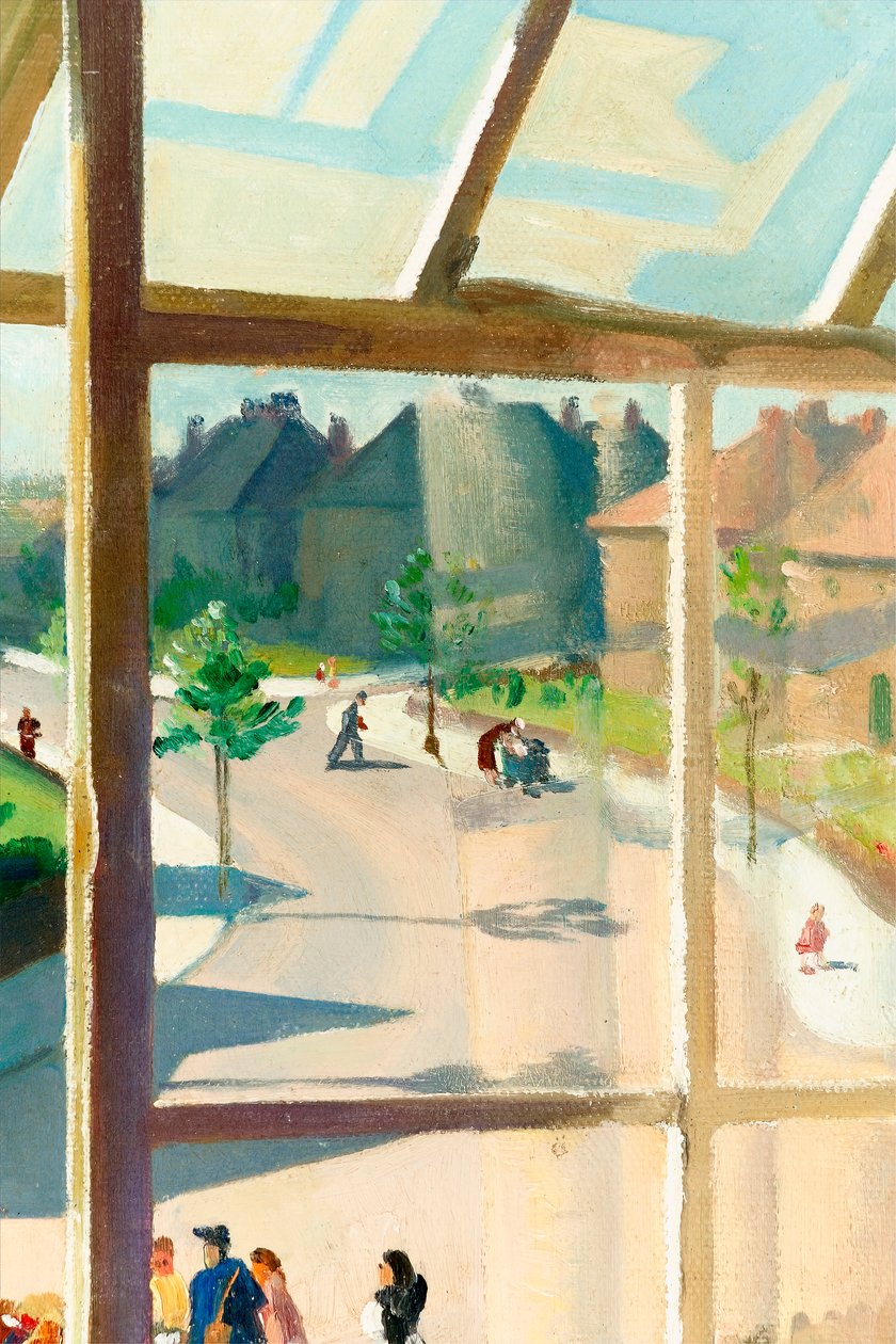 Sanatçıların yatak odasından görünüm, c.1930 tuval üzerine yağlıboya detayı 244506 by Percy Shakespeare