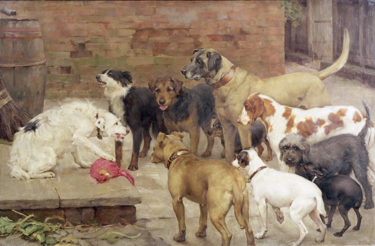 ದಿ ಡಾಗ್ ವಿತ್ ಹಿಸ್ ಮಾಸ್ಟರ್ಸ್ ಡಿನ್ನರ್, 1892 ಟರ್ಕ್ by Percy Harland Fisher