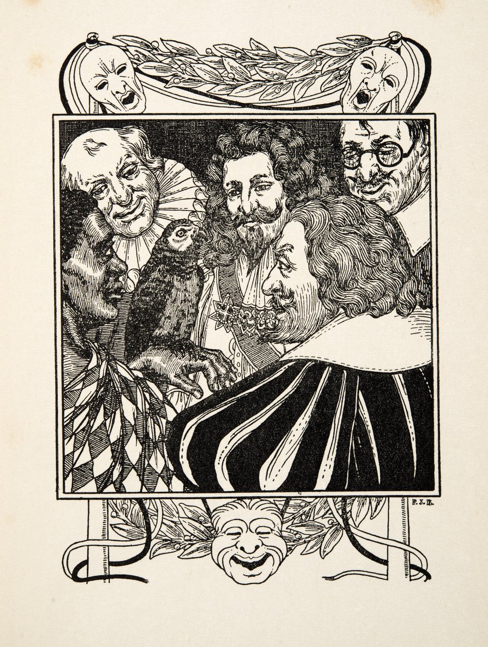 Yüzlerce Hayvan Anekdotundan Konuşan Bir Papağan, pub. 1924 (gravür) by Percy J. Billingshurst