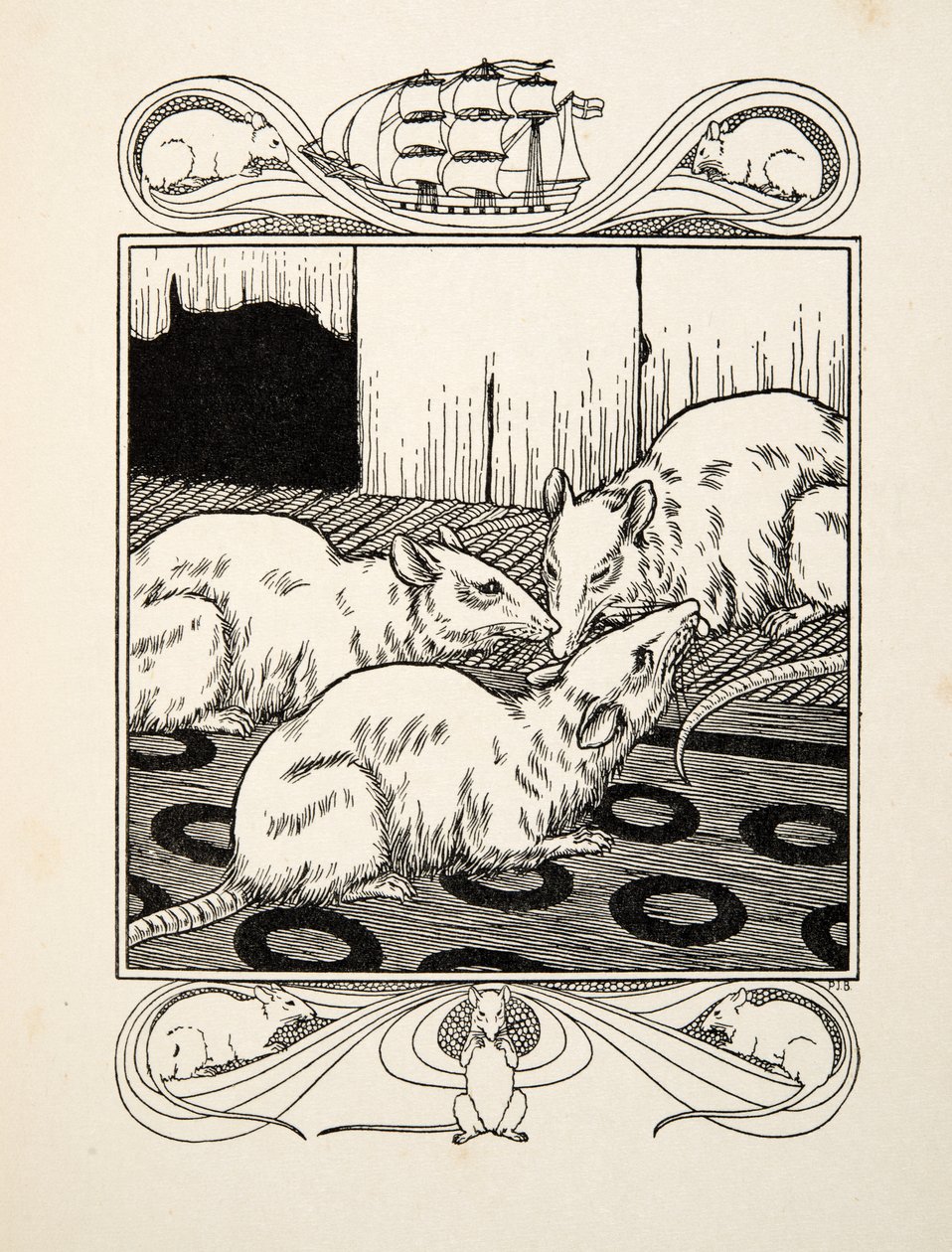Evlatlık Görevi, A Hundred Anecdotes of Animals, pub. 1924 (gravür) by Percy J. Billingshurst