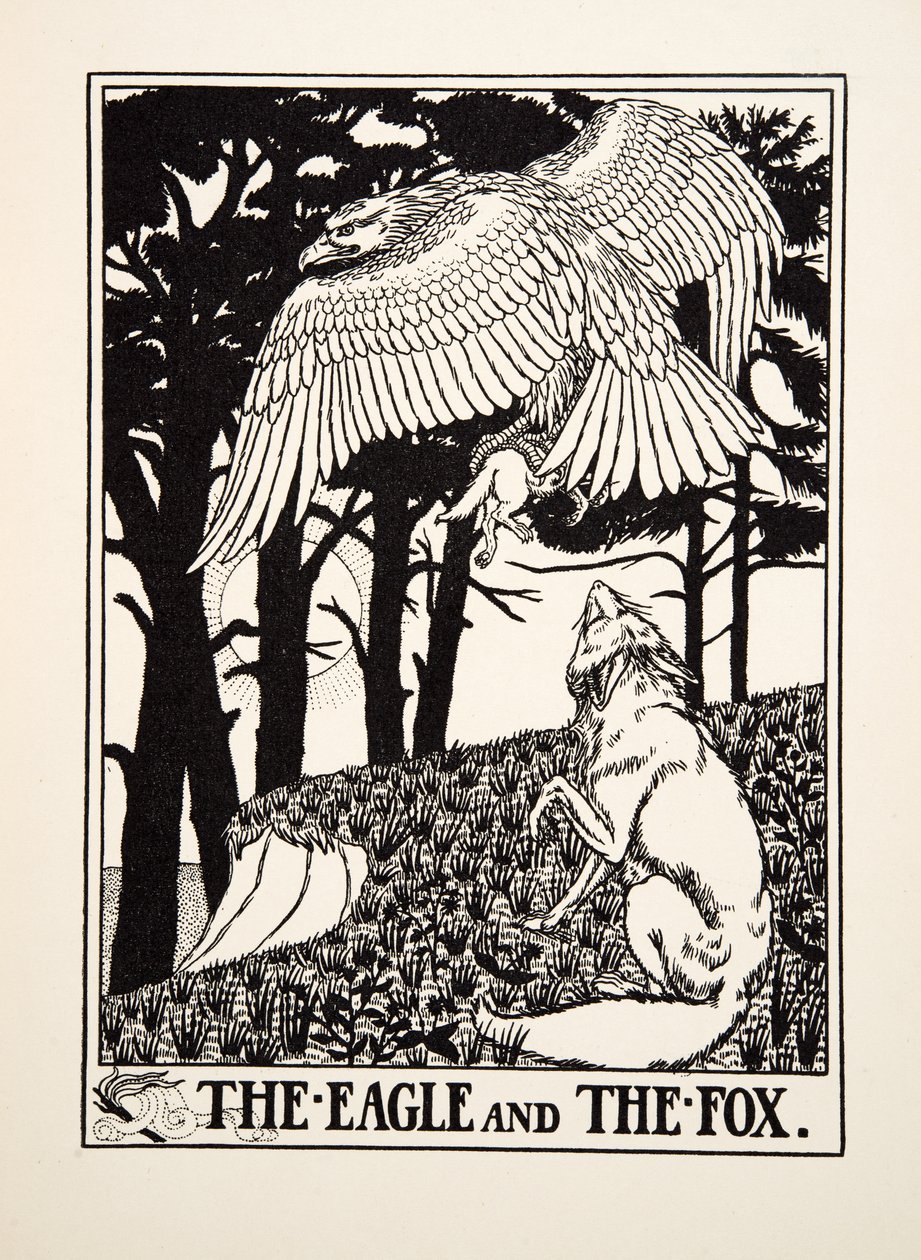 Ezop'un Yüz Masalları'ndan Kartal ve Tilki, yayın.1903 by Percy J. Billingshurst
