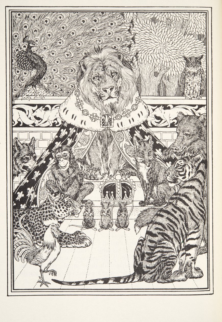 Aslan ve Ortakları, Frontispiece, Fontaine Fables, pub. 1905 by Percy J. Billingshurst