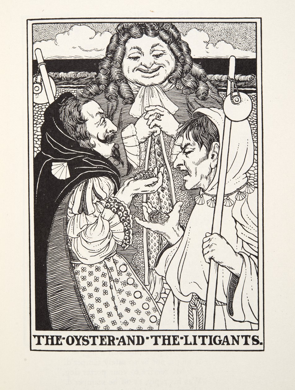 Fontaine Fables'dan İstiridye ve Davacılar, pub. 1905 (gravür) by Percy J. Billingshurst