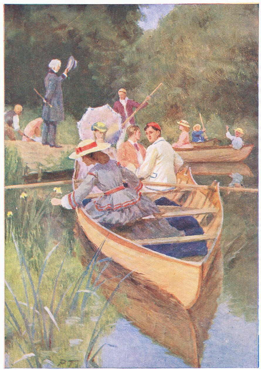 Laurie ve Jo, Associated Newspapers Limited tarafından yayınlanan Little Women, 1940 dolaylarından (renkli taş) bir teknede kürek çektiler by Percy Tarrant
