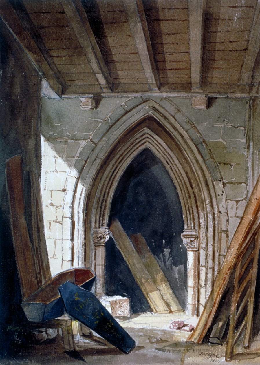 St Anne Crypt, Blackfriars, Londra Şehri, 1854. by Percy William Justyne