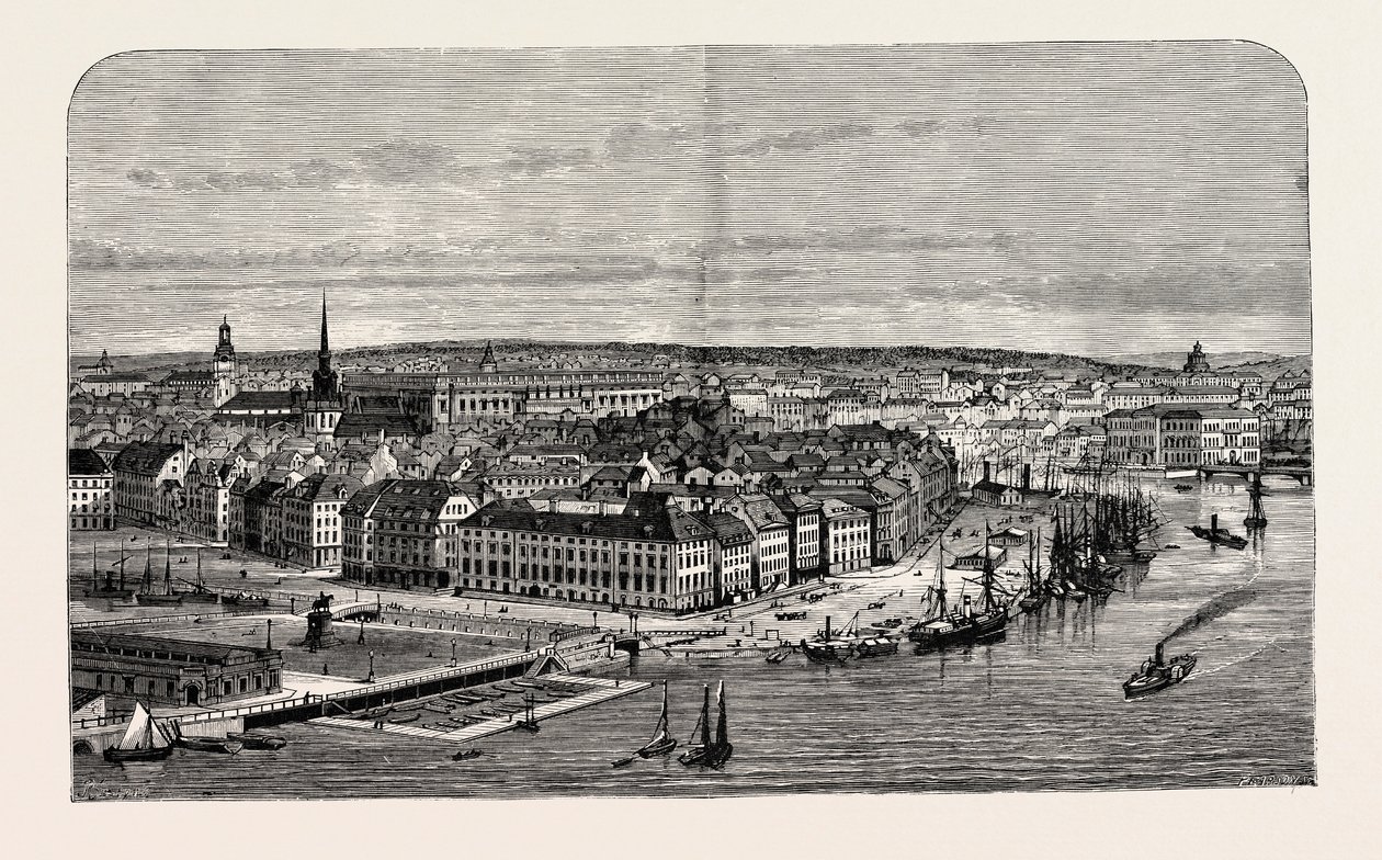 Stockholm, İsveç (gravür) by Percy William Justyne
