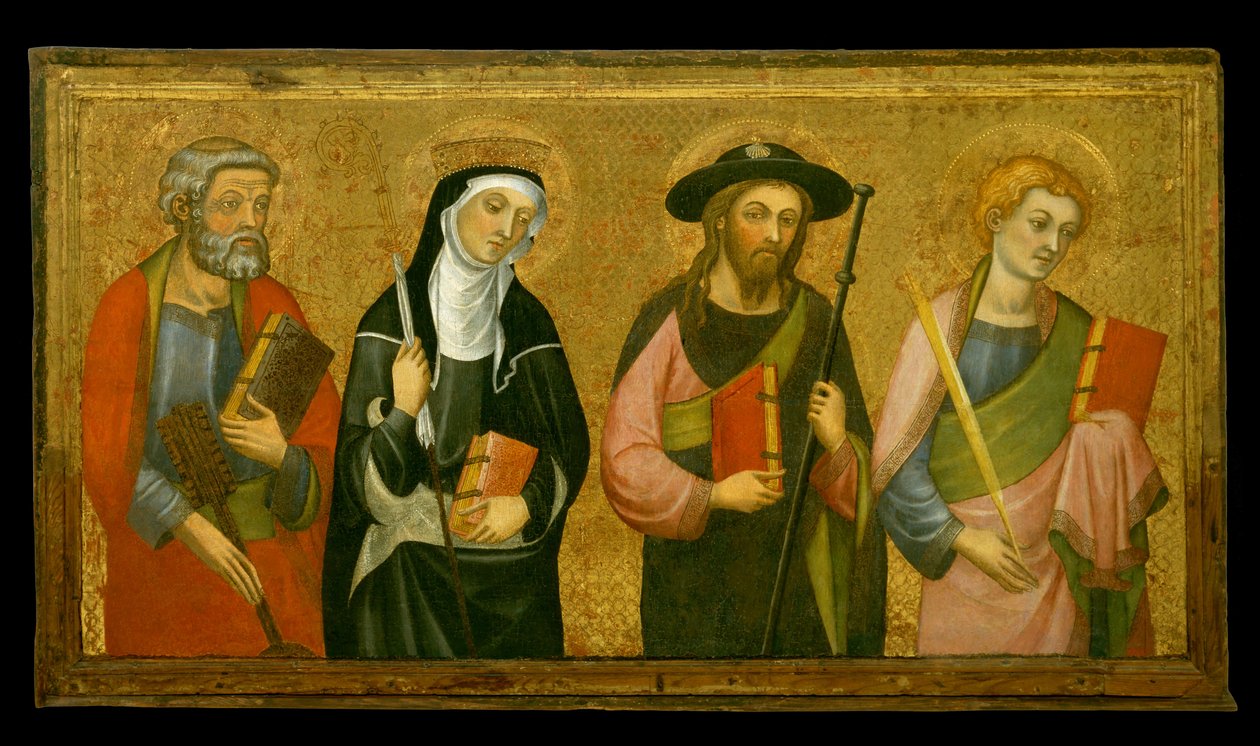Aziz Peter, Aziz Claire, Büyük Aziz James ve Aziz John the Evangelist by Pere Serra