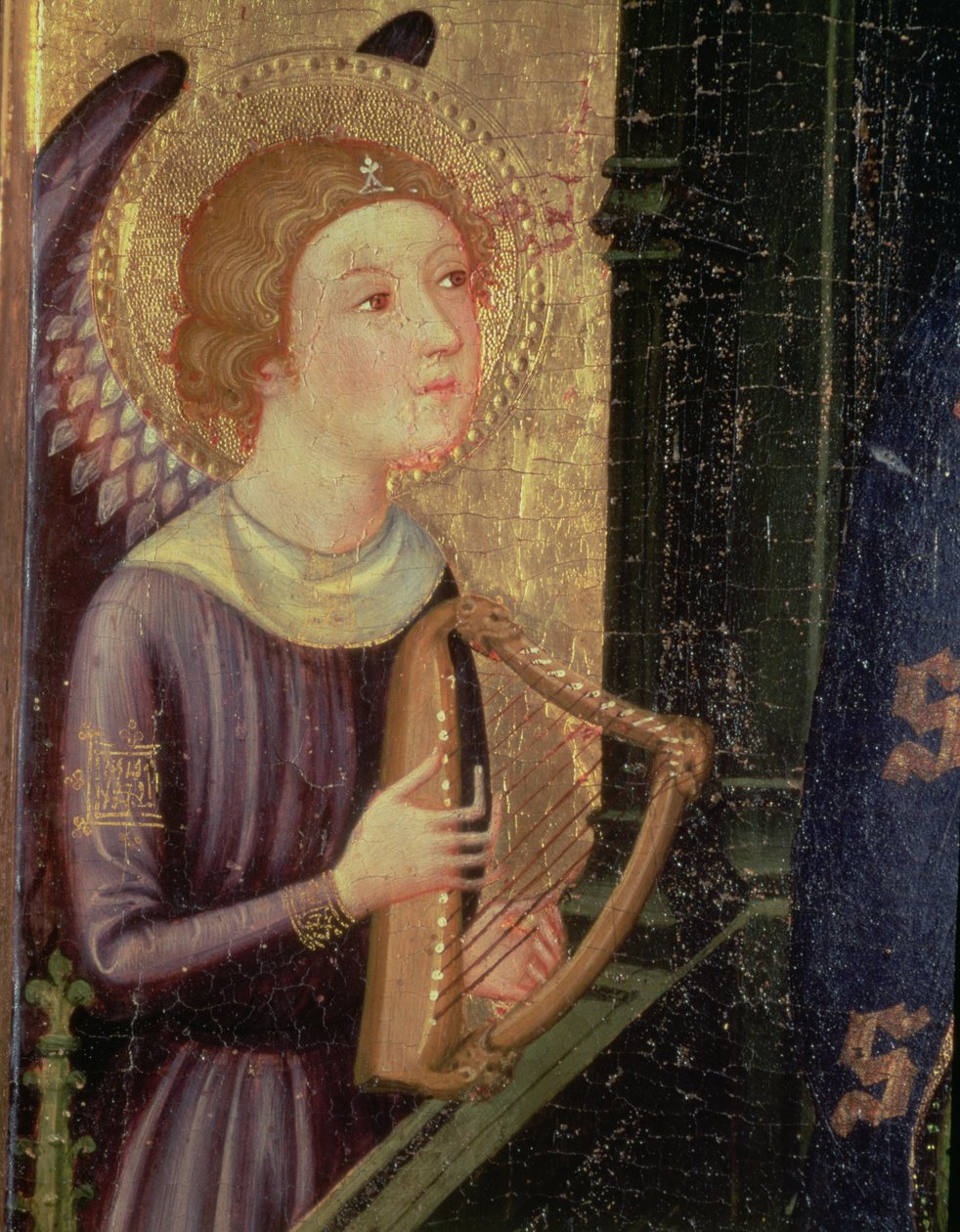 Arp çalan melek (Aballa Conca Bakiresi'nin Altarpiece'inden bir detay) by Pere Serra