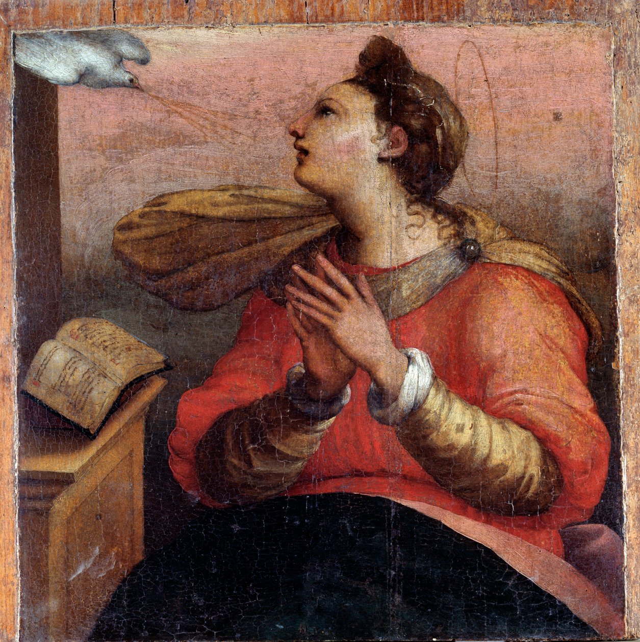 Müjde Bakiresi, detay (panel üzeri yağlı boya, c.1535) by Perino del Vaga
