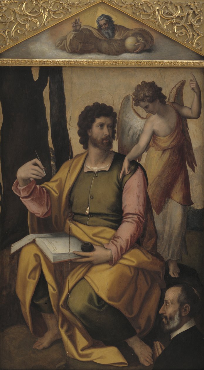 Benefactor ile Evangelist Matta by Perino del Vaga