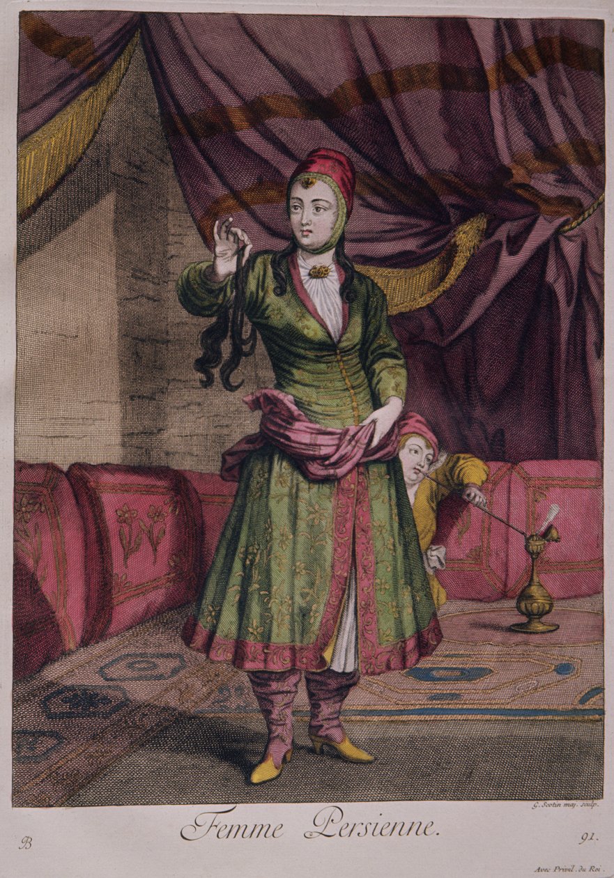 Tasarımlar Kitabından Bir Kadının Portresi, 1712-13 by Persian School