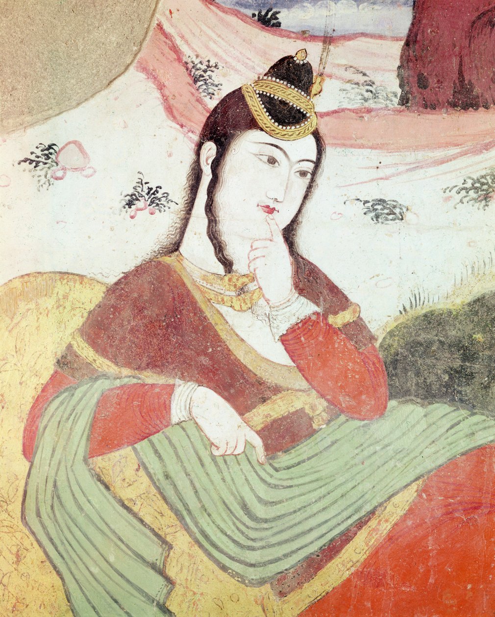 Woman from the Court of Shah Abbas I, 1585-1627  (detail) by Persian School