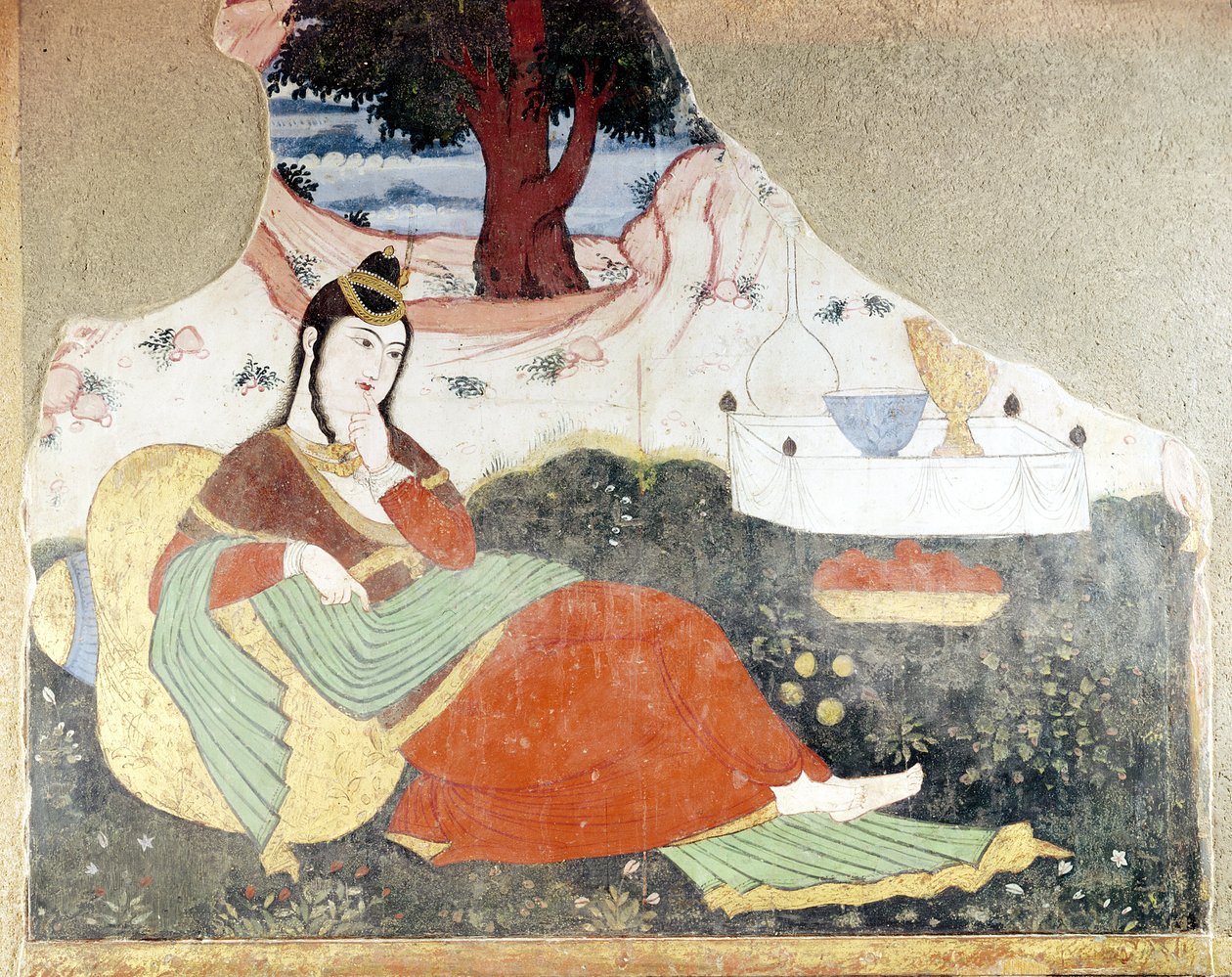 Şah Abbas Bahçesindeki Kadın (1588-1629) by Persian School