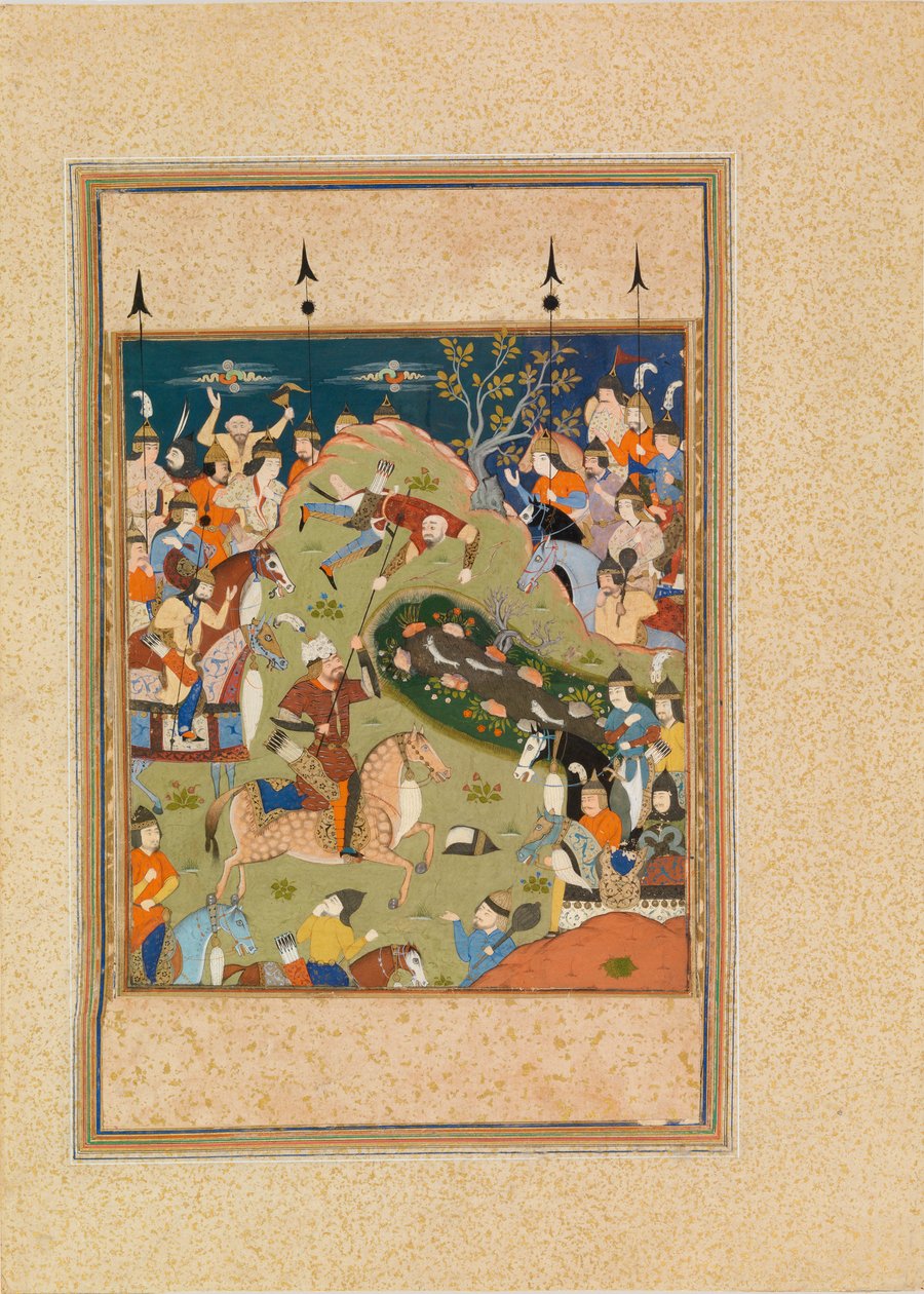 Savaş Sahneleri (parşömen üzerine wc ve guaj) by Persian School