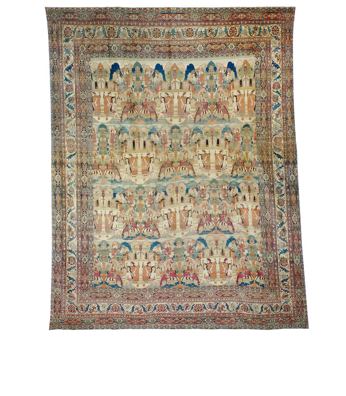 Resimli Lavar Kirman Halısı, Güneydoğu İran, 19. yüzyıl sonu by Persian School