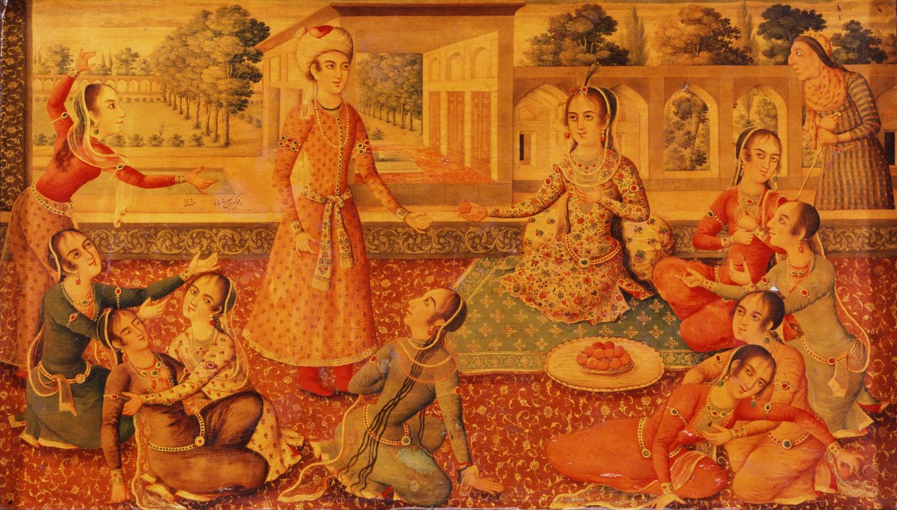 Geç Zand cilalı kartonpiyer tabut, c.1794-95 by Persian School