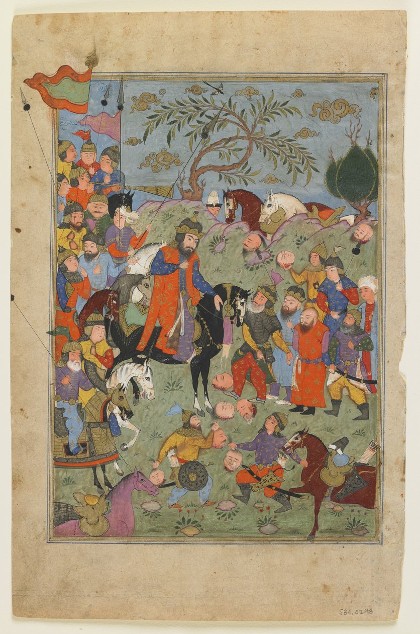 Şehname'den savaş sahnesi by Persian School